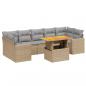 Preview: 8-tlg. Garten-Sofagarnitur mit Kissen Beige Poly Rattan