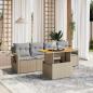 Preview: ARDEBO.de - 5-tlg. Garten-Sofagarnitur mit Kissen Beige Poly Rattan