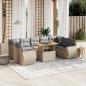 Preview: ARDEBO.de - 10-tlg. Garten-Sofagarnitur mit Kissen Beige Poly Rattan