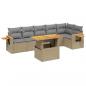 Preview: 7-tlg. Garten-Sofagarnitur mit Kissen Beige Poly Rattan