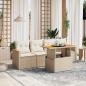 Preview: ARDEBO.de - 5-tlg. Garten-Sofagarnitur mit Kissen Beige Poly Rattan