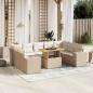 Preview: ARDEBO.de - 10-tlg. Garten-Sofagarnitur mit Kissen Beige Poly Rattan