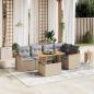 Preview: ARDEBO.de - 6-tlg. Garten-Sofagarnitur mit Kissen Beige Poly Rattan