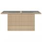 Preview: Gartentisch mit Glasplatte Beige 100x55x73 cm Poly Rattan