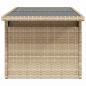 Preview: Gartentisch mit Glasplatte Beige 100x55x73 cm Poly Rattan