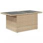 Preview: Gartentisch mit Glasplatte Beige 100x55x73 cm Poly Rattan