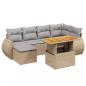 Preview: 7-tlg. Garten-Sofagarnitur mit Kissen Beige Poly Rattan