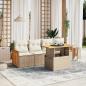 Preview: ARDEBO.de - 5-tlg. Garten-Sofagarnitur mit Kissen Beige Poly Rattan