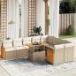 Preview: ARDEBO.de - 10-tlg. Garten-Sofagarnitur mit Kissen Beige Poly Rattan