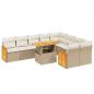 Preview: 10-tlg. Garten-Sofagarnitur mit Kissen Beige Poly Rattan