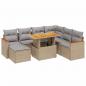 Preview: 8-tlg. Garten-Sofagarnitur mit Kissen Beige Poly Rattan