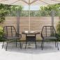 Preview: Gartenstühle 2 Stk. mit Kissen Schwarz Poly Rattan