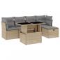 Preview: 6-tlg. Garten-Sofagarnitur mit Kissen Beige Poly Rattan