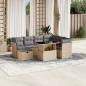 Preview: ARDEBO.de - 8-tlg. Garten-Sofagarnitur mit Kissen Beige Poly Rattan