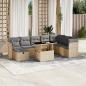 Preview: ARDEBO.de - 9-tlg. Garten-Sofagarnitur mit Kissen Beige Poly Rattan