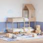 Preview: Etagenbett mit Dach 90x200 cm Massivholz Kiefer