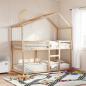 Preview: Etagenbett mit Dach 75x190 cm Massivholz Kiefer