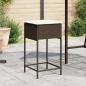 Preview: ARDEBO.de - Garten-Barhocker mit Kissen 2 Stk. Braun Poly Rattan