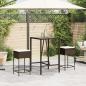 Preview: Garten-Barhocker mit Kissen 2 Stk. Braun Poly Rattan