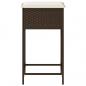 Preview: Garten-Barhocker mit Kissen 2 Stk. Braun Poly Rattan