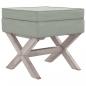 Preview: Hocker mit Stauraum Hellgrau 45x45x49 cm Samt