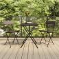 Preview: ARDEBO.de - 3-tlg. Bistro-Set Klappbar Braun Poly Rattan