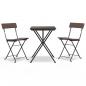 Preview: 3-tlg. Bistro-Set Klappbar Braun Poly Rattan