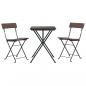 Preview: 3-tlg. Bistro-Set Klappbar Braun Poly Rattan