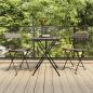 Preview: ARDEBO.de - 3-tlg. Bistro-Set Klappbar Grau Poly Rattan