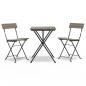 Preview: 3-tlg. Bistro-Set Klappbar Grau Poly Rattan