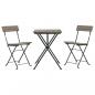 Preview: 3-tlg. Bistro-Set Klappbar Grau Poly Rattan