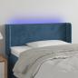 Preview: ARDEBO.de - LED Kopfteil Dunkelblau 103x16x78/88 cm Samt