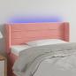 Preview: ARDEBO.de - LED Kopfteil Rosa 103x16x78/88 cm Samt