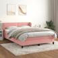 Preview: ARDEBO.de - Boxspringbett mit Matratze Rosa 140x190 cm Samt