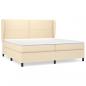 Preview: Boxspringbett mit Matratze Creme 200x200 cm Stoff