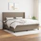 Preview: ARDEBO.de - Boxspringbett mit Matratze Taupe 200x200 cm Stoff