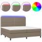 Preview: Boxspringbett mit Matratze & LED Taupe 200x200 cm Stoff