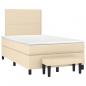 Preview: Boxspringbett mit Matratze Creme 120x200 cm Stoff