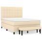 Preview: Boxspringbett mit Matratze Creme 140x200 cm Stoff