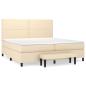 Preview: Boxspringbett mit Matratze Creme 200x200 cm Stoff