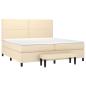 Preview: Boxspringbett mit Matratze Creme 200x200 cm Stoff