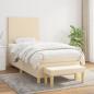 Preview: ARDEBO.de - Boxspringbett mit Matratze Creme 100x200 cm Stoff