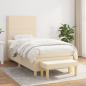 Preview: ARDEBO.de - Boxspringbett mit Matratze Creme 100x200 cm Stoff