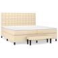 Preview: Boxspringbett mit Matratze Creme 200x200 cm Stoff