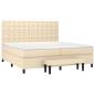 Preview: Boxspringbett mit Matratze Creme 200x200 cm Stoff