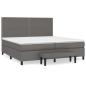 Preview: Boxspringbett mit Matratze Grau 200x200 cm Kunstleder