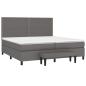 Preview: Boxspringbett mit Matratze Grau 200x200 cm Kunstleder