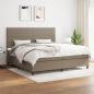 Preview: ARDEBO.de - Boxspringbett mit Matratze Taupe 200x200 cm Stoff