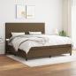 Preview: ARDEBO.de - Boxspringbett mit Matratze Dunkelbraun 200x200 cm Stoff