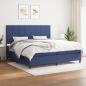 Preview: ARDEBO.de - Boxspringbett mit Matratze Blau 200x200 cm Stoff